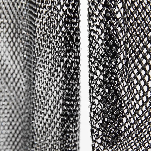 BLOGGERS FAV ZARA BLACK RHINESTONE MESH DRESS - Picture 4 of 4